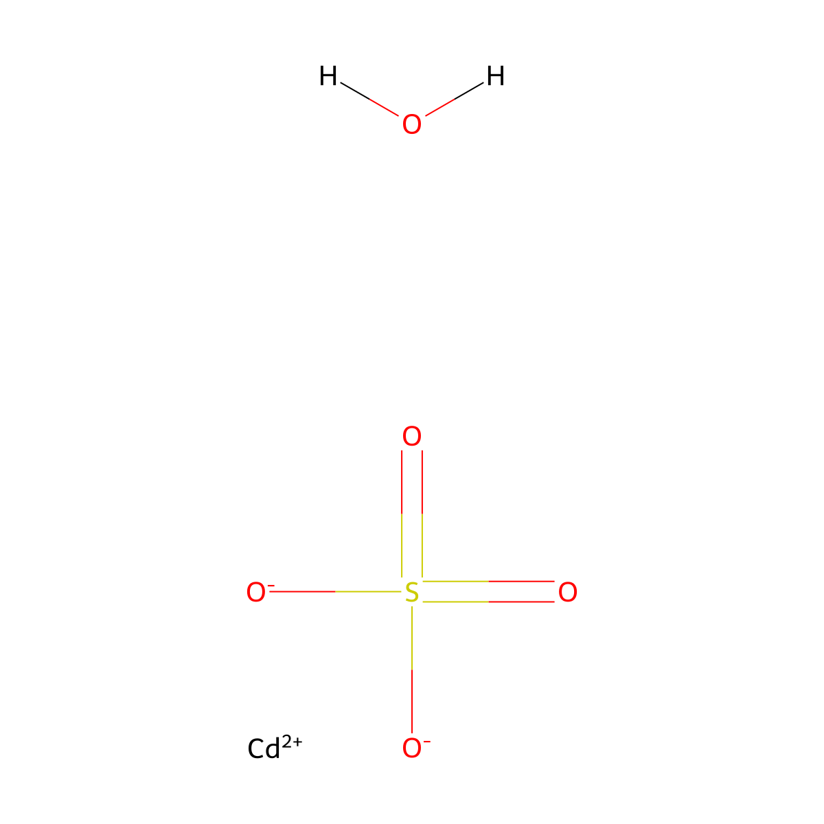 Cadmium sulfate xhydrate molecular structure, CAS 7790-84-3