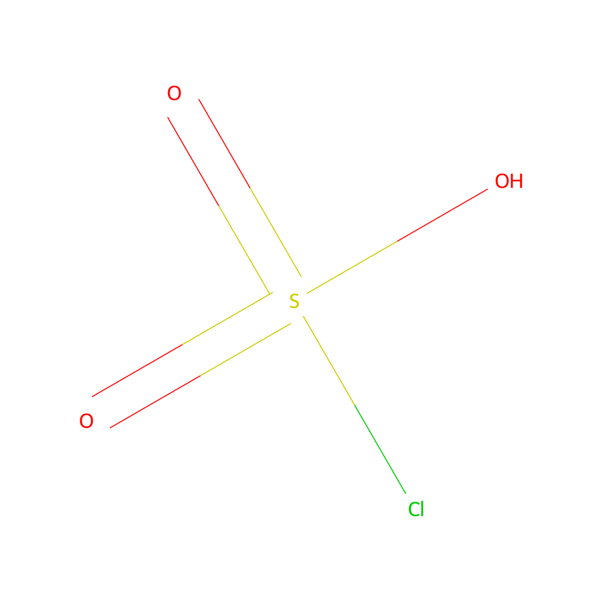 Chlorosulfonic acid molecular structure, CAS 7790-94-5