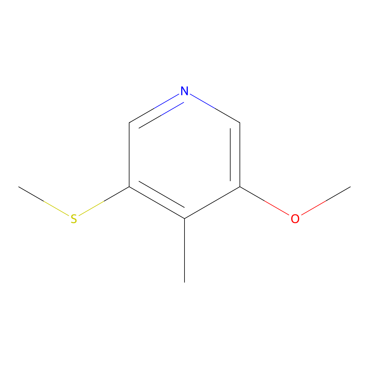 3-Methoxy-4-methyl-5-(methylthio)pyridine molecular structure, CAS 77903-29-8