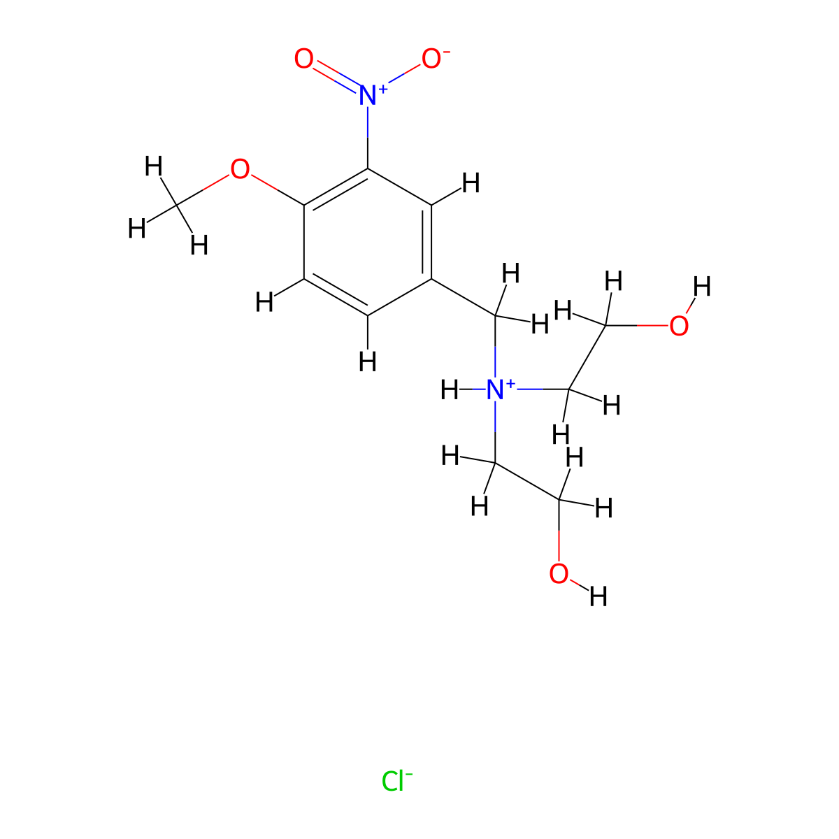Ethanol, 2,2'-((4-methoxy-3-nitrobenzyl)imino)di-, hydrochloride molecular structure, CAS 77905-45-4