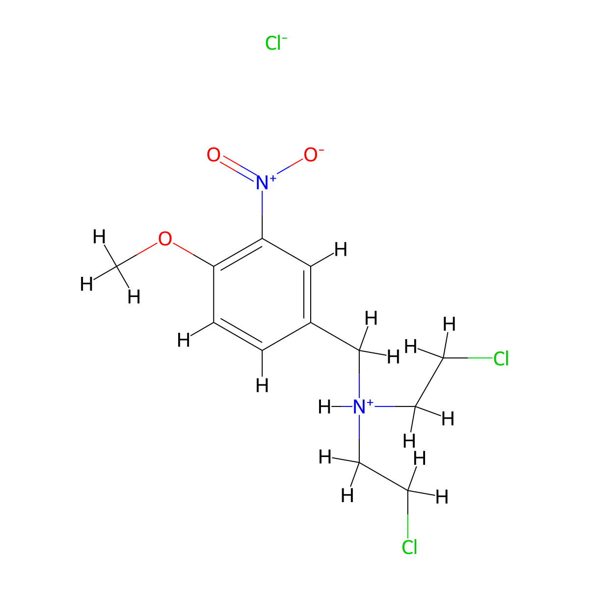 Benzylamine, N,N-bis(2-chloroethyl)-4-methoxy-3-nitro-, hydrochloride molecular structure, CAS 77905-51-2