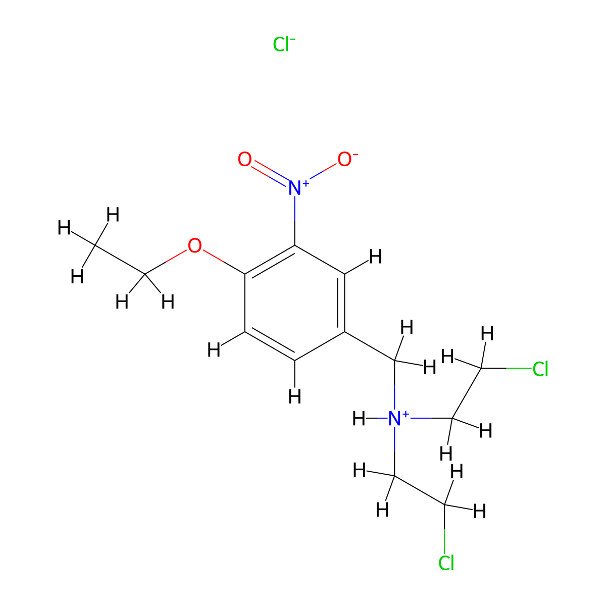 Benzylamine, N,N-bis(2-chloroethyl)-4-ethoxy-3-nitro-, hydrochloride molecular structure, CAS 77905-52-3