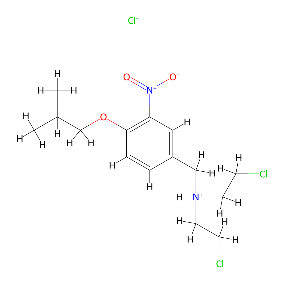 Benzylamine, N,N-bis(2-chloroethyl)-4-isobutoxy-3-nitro-, hydrochloride molecular structure, CAS 77905-55-6
