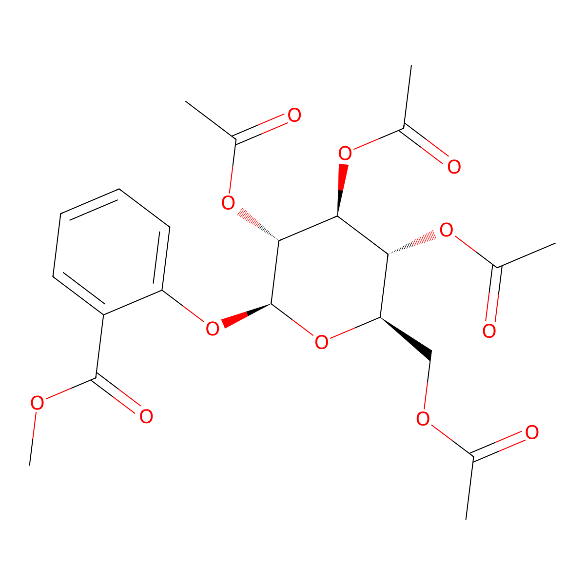 (2'-Methoxycarbonyl)phenyl-2-,3,4,6-tetra-O-acetyl-beta-D-glucopyranose molecular structure, CAS 7791-66-4