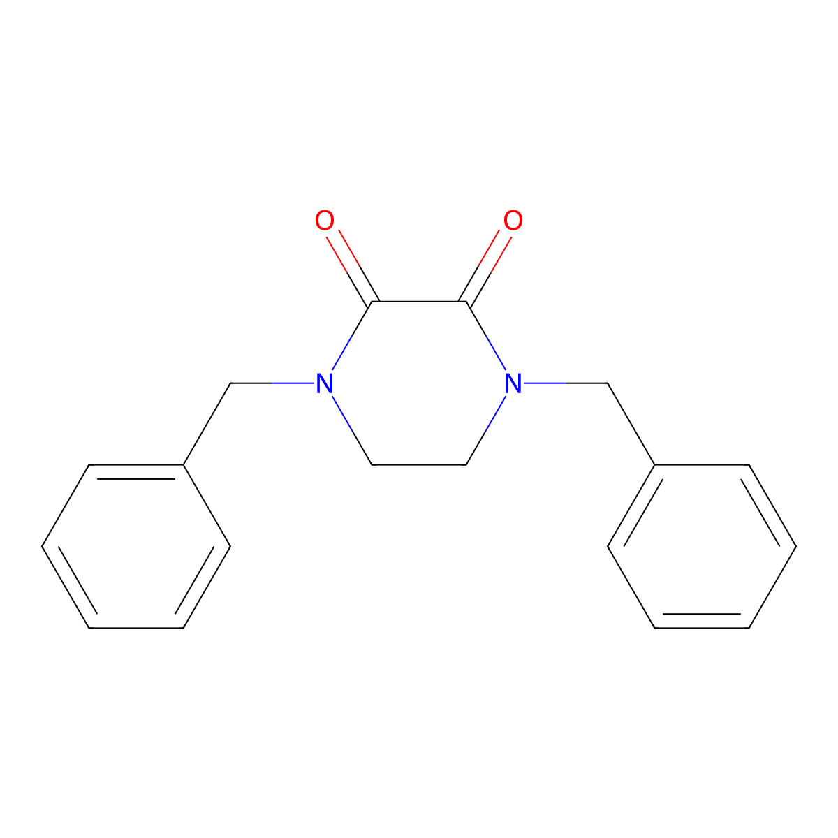 2,3-Piperazinedione, 1,4-bis(phenylmethyl)- molecular structure, CAS 77917-07-8