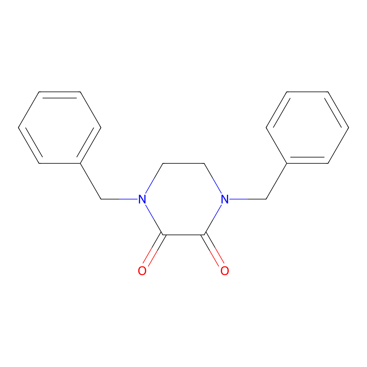 2,3-Piperazinedione, 1,4-bis(phenylmethyl)- molecular structure, CAS 77917-07-8