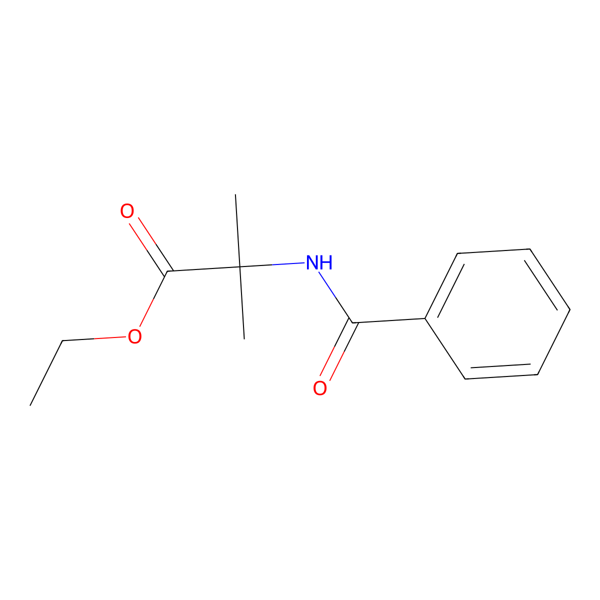 Ethyl N-benzoyl-2-methylalaninate molecular structure, CAS 77919-05-2
