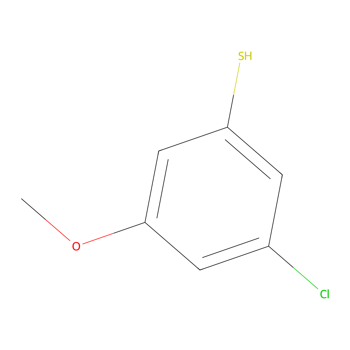 3-Chloro-5-methoxybenzenethiol molecular structure, CAS 779198-52-6