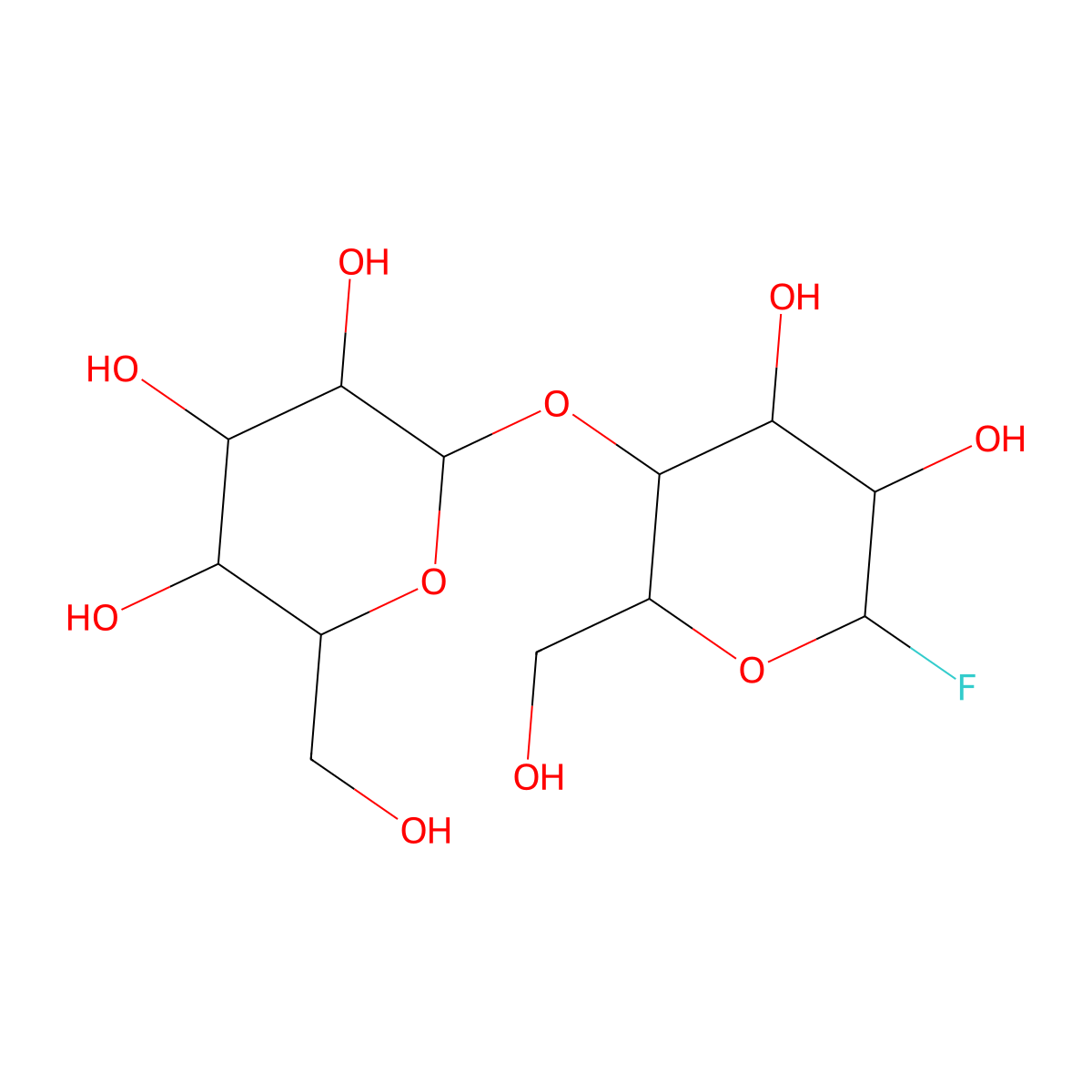 (2S,3R,4S,5R,6R)-2-(((2R,3S,4R,5R,6R)-6-Fluoro-4,5-dihydroxy-2-(hydroxymethyl)tetrahydro-2H-pyran-3-yl)oxy)-6-(hydroxymethyl)tetrahydro-2H-pyran-3,4,5-triol molecular structure, CAS 7792-96-3