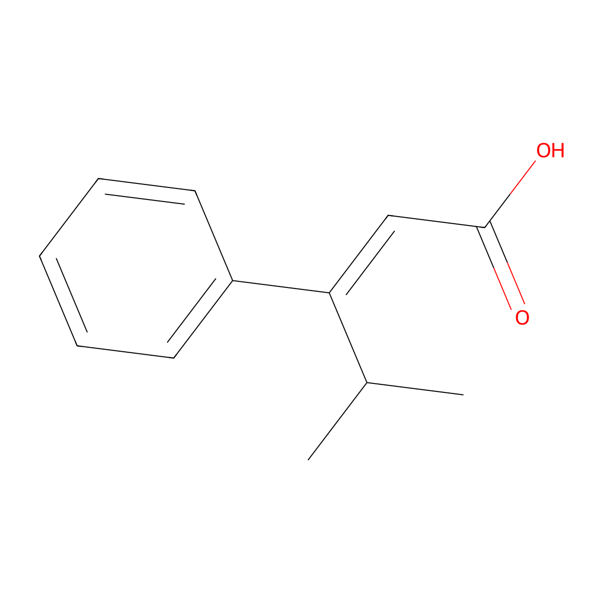 4-Methyl-3-phenylpent-2-enoic acid molecular structure, CAS 77921-04-1