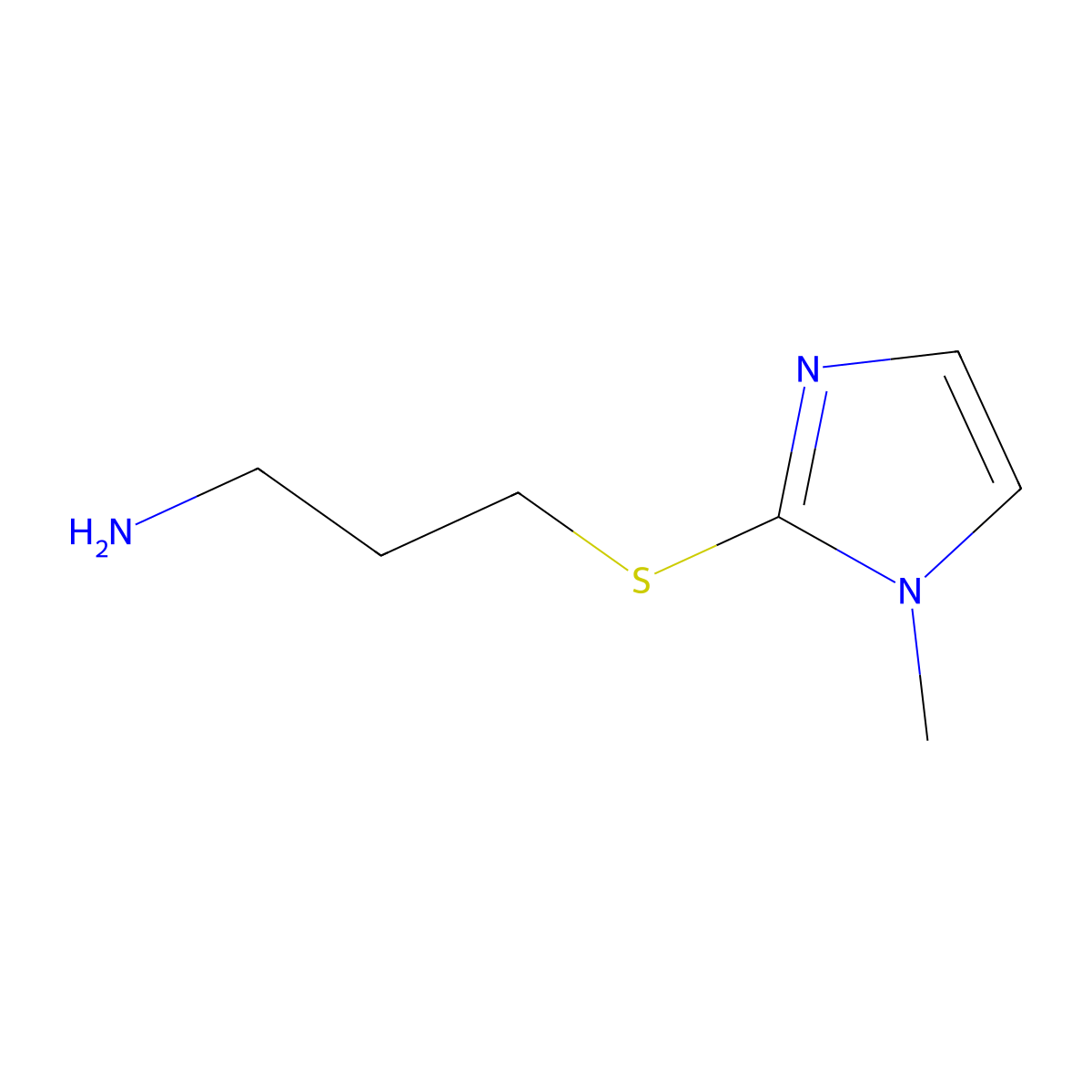 3-((1-Methyl-1h-imidazol-2-yl)thio)propan-1-amine molecular structure, CAS 779264-06-1