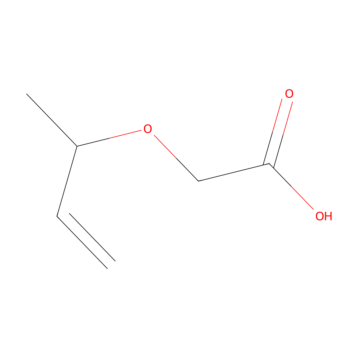 2-(But-3-en-2-yloxy)acetic acid molecular structure, CAS 77927-91-4
