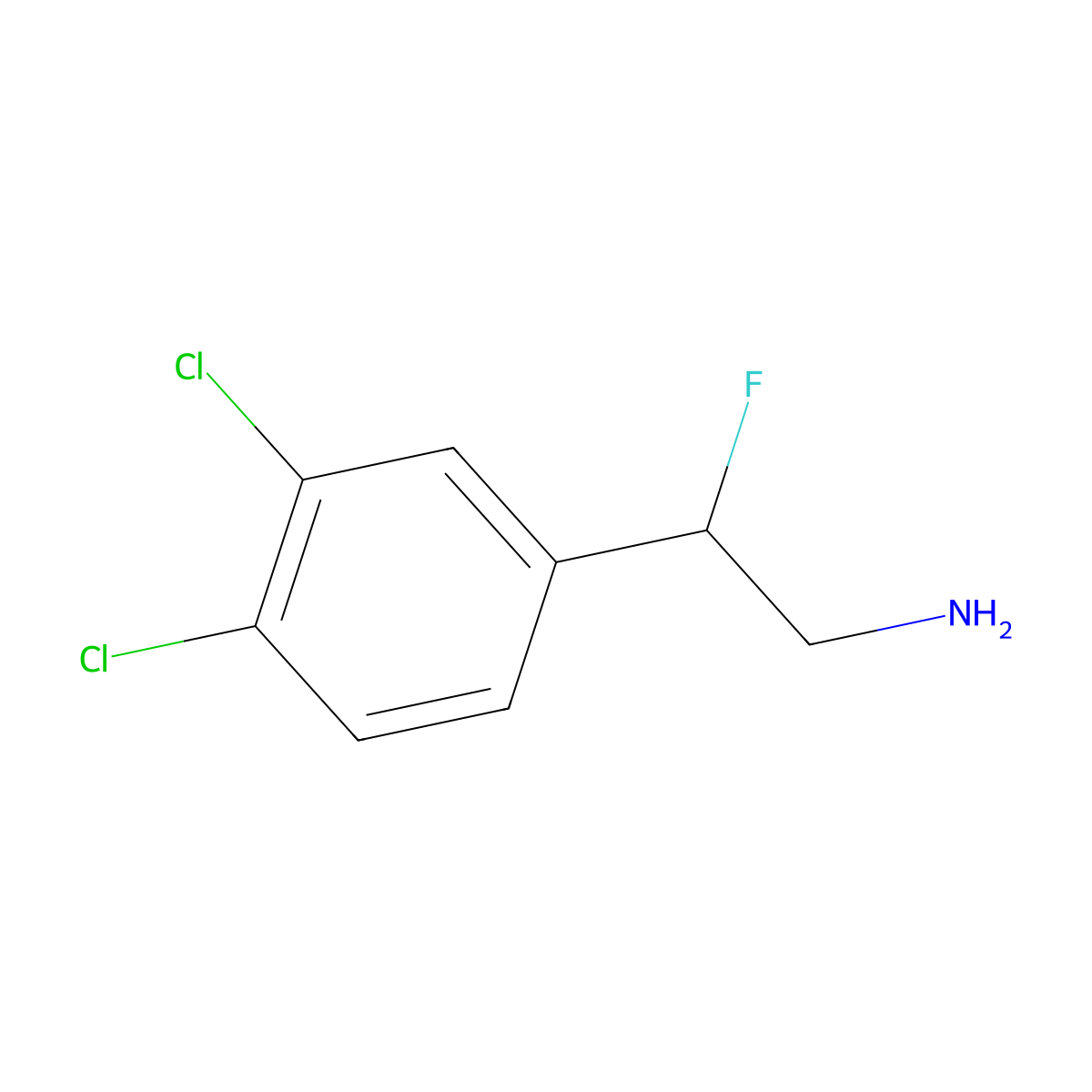 2-(3,4-Dichlorophenyl)-2-fluoroethan-1-amine molecular structure, CAS 779282-68-7