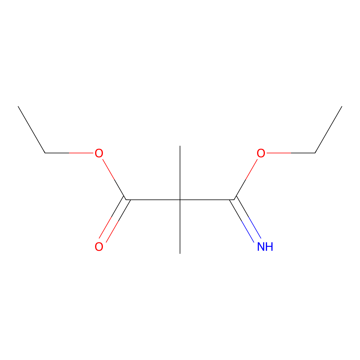 Ethyl 3-ethoxy-3-imino-2,2-dimethylpropanoate molecular structure, CAS 779284-59-2