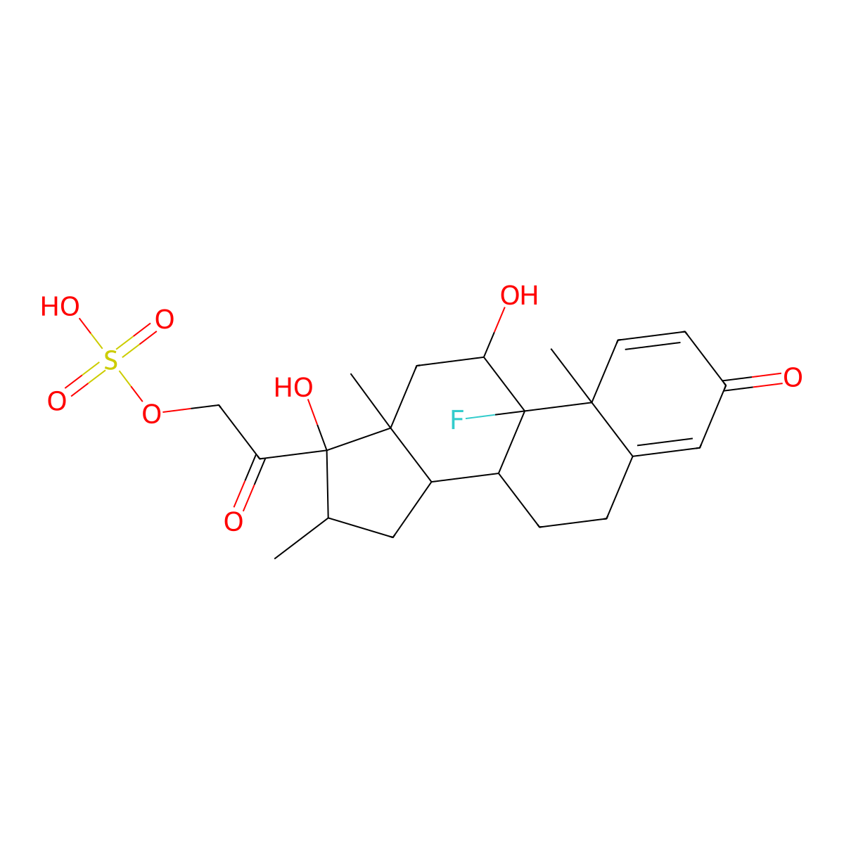 Dexamethasone 21-sulfate molecular structure, CAS 7793-27-3
