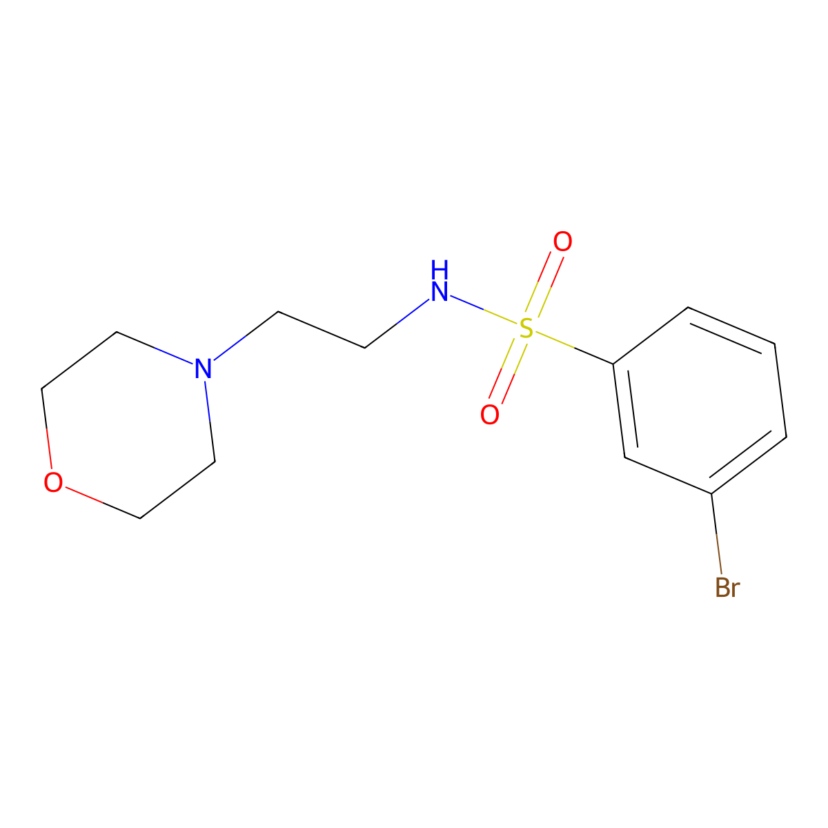 3-bromo-N-(2-morpholinoethyl)benzenesulfonamide molecular structure, CAS 779309-04-5