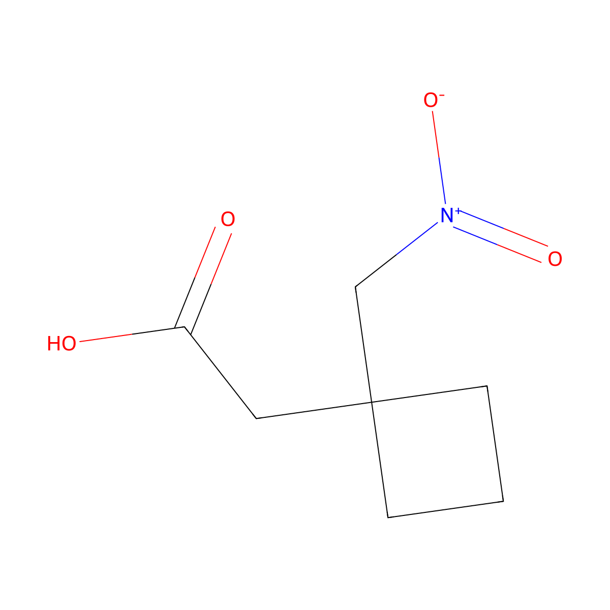 2-(1-(Nitromethyl)cyclobutyl)acetic acid molecular structure, CAS 779310-32-6
