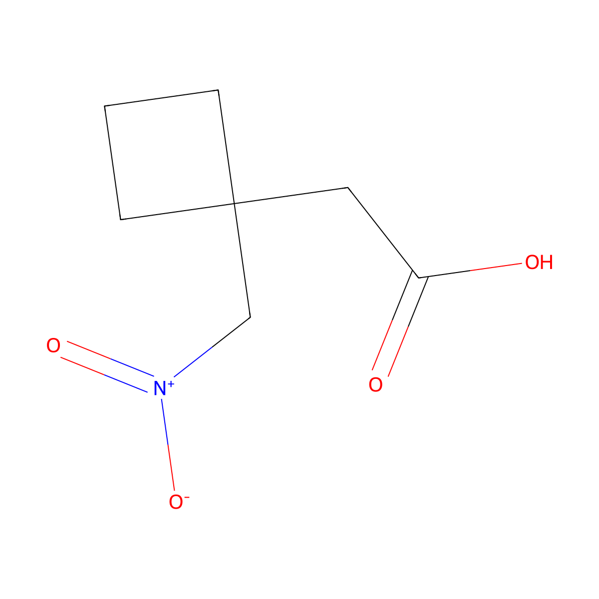 2-(1-(Nitromethyl)cyclobutyl)acetic acid molecular structure, CAS 779310-32-6