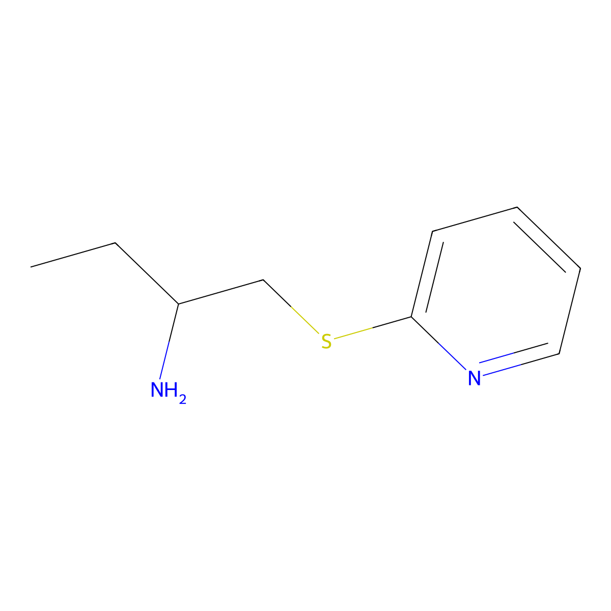 1-(Pyridin-2-ylthio)butan-2-amine molecular structure, CAS 779311-31-8