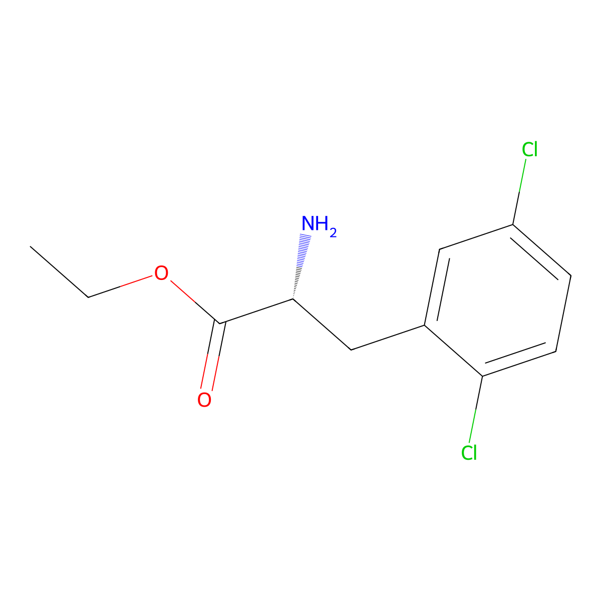 ethyl (2R)-2-amino-3-(2,5-dichlorophenyl)propanoate molecular structure, CAS 779318-91-1