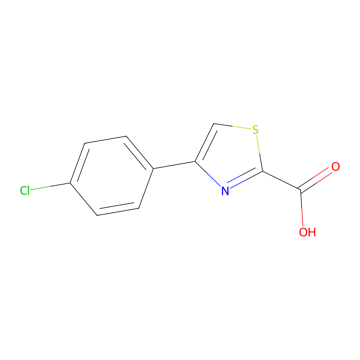 4-(4-Chlorophenyl)thiazole-2-carboxylic acid molecular structure, CAS 779320-20-6
