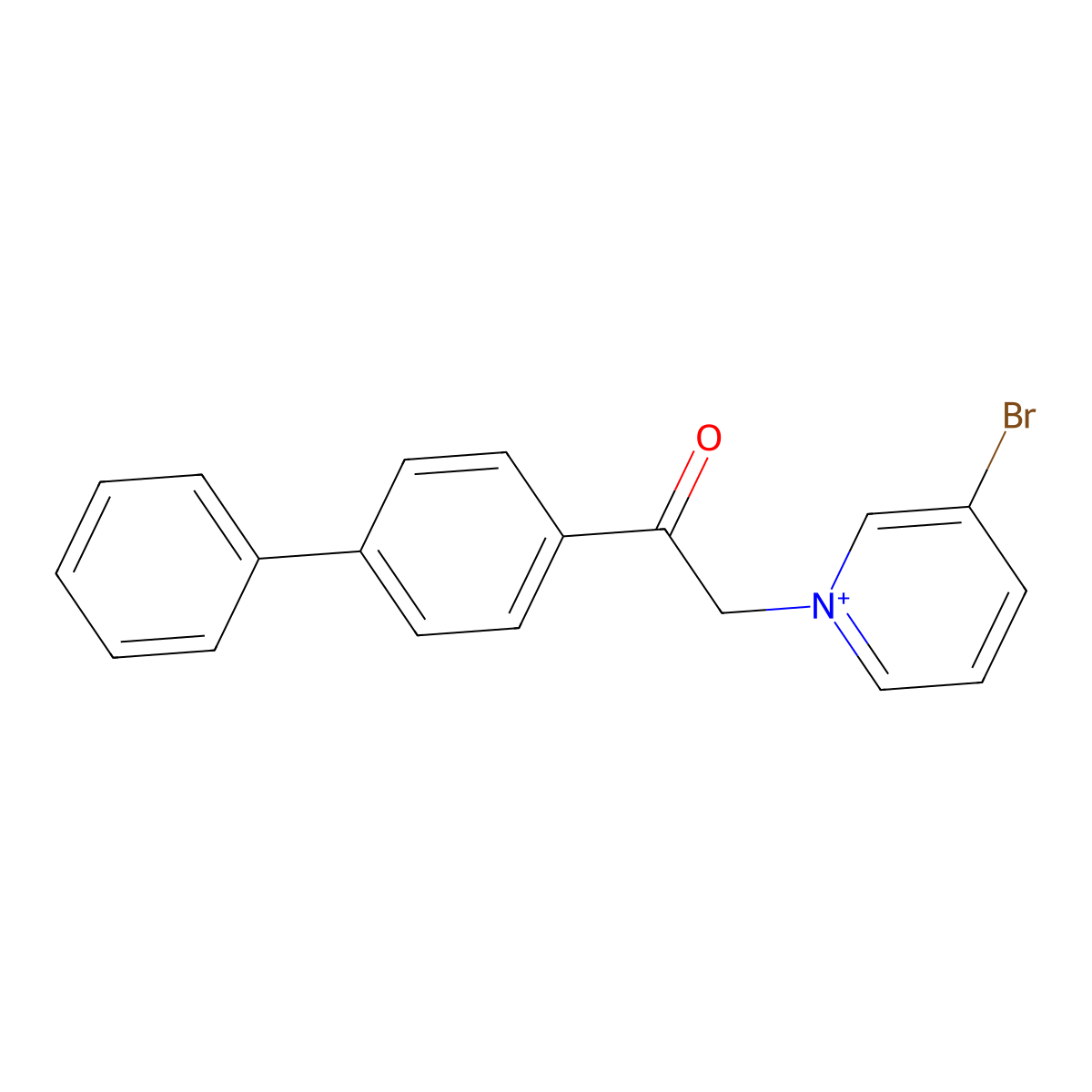 1-[2-(Biphenyl-4-yl)-2-oxoethyl]-3-bromopyridinium molecular structure, CAS 779320-22-8