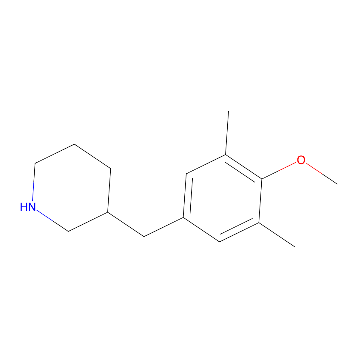 3-(4-Methoxy-3,5-dimethyl-benzyl)-piperidine molecular structure, CAS 779323-34-1