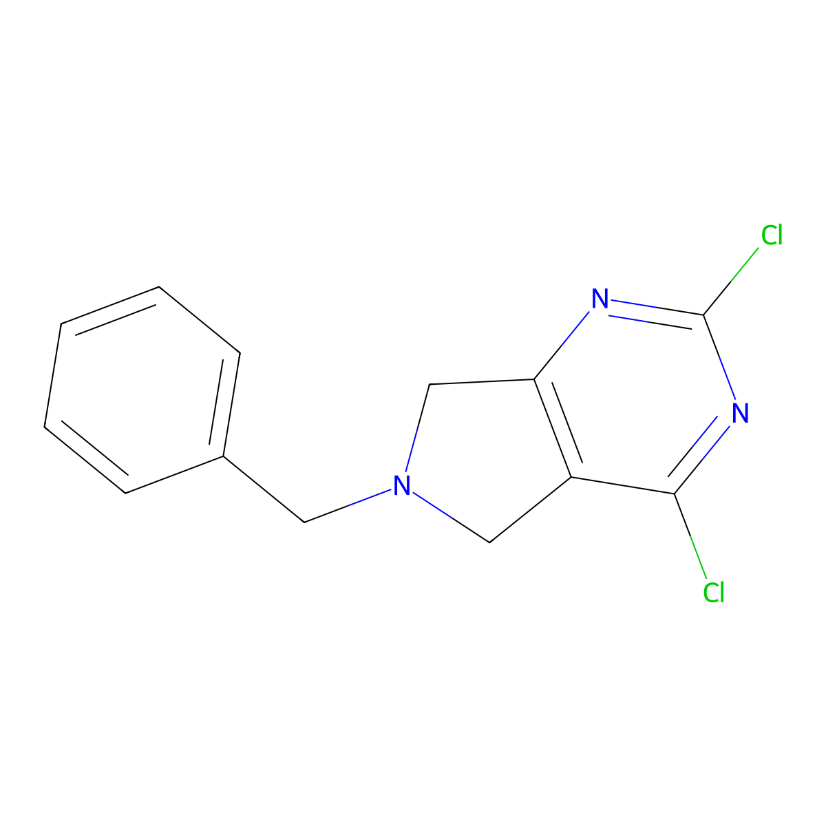 6-Benzyl-2,4-dichloro-6,7-dihydro-5H-pyrrolo[3,4-d]pyrimidine molecular structure, CAS 779323-58-9