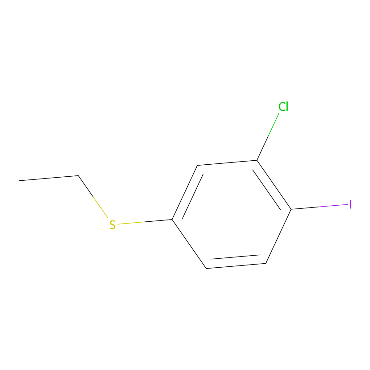 2-Chloro-4-(ethylthio)-1-iodo-benzene molecular structure, CAS 779329-49-6