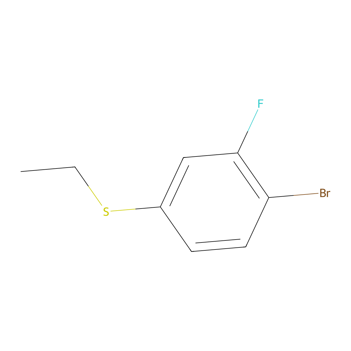 (4-Bromo-3-fluorophenyl)(ethyl)sulfane molecular structure, CAS 779329-60-1