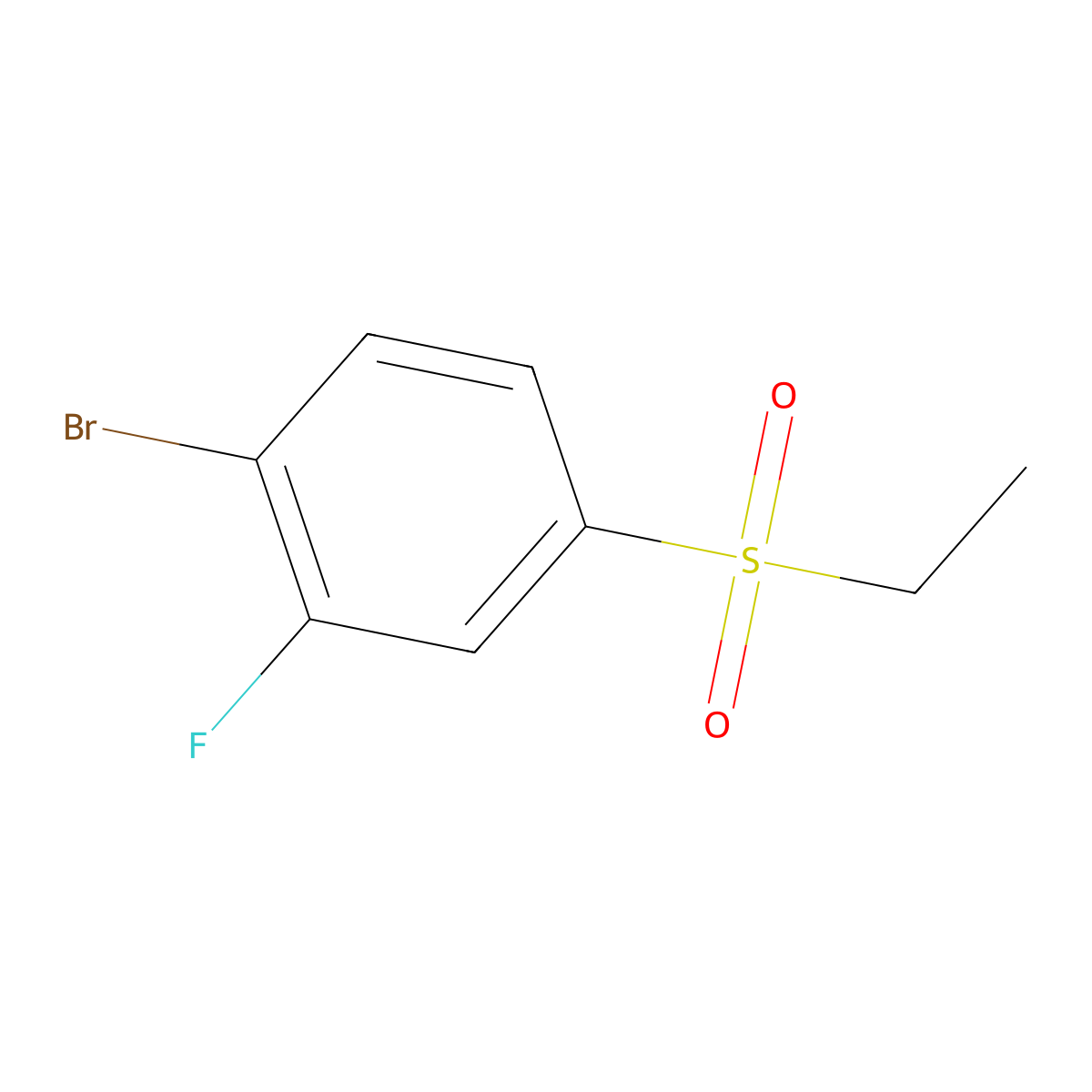 1-Bromo-4-(ethylsulfonyl)-2-fluorobenzene molecular structure, CAS 779329-61-2