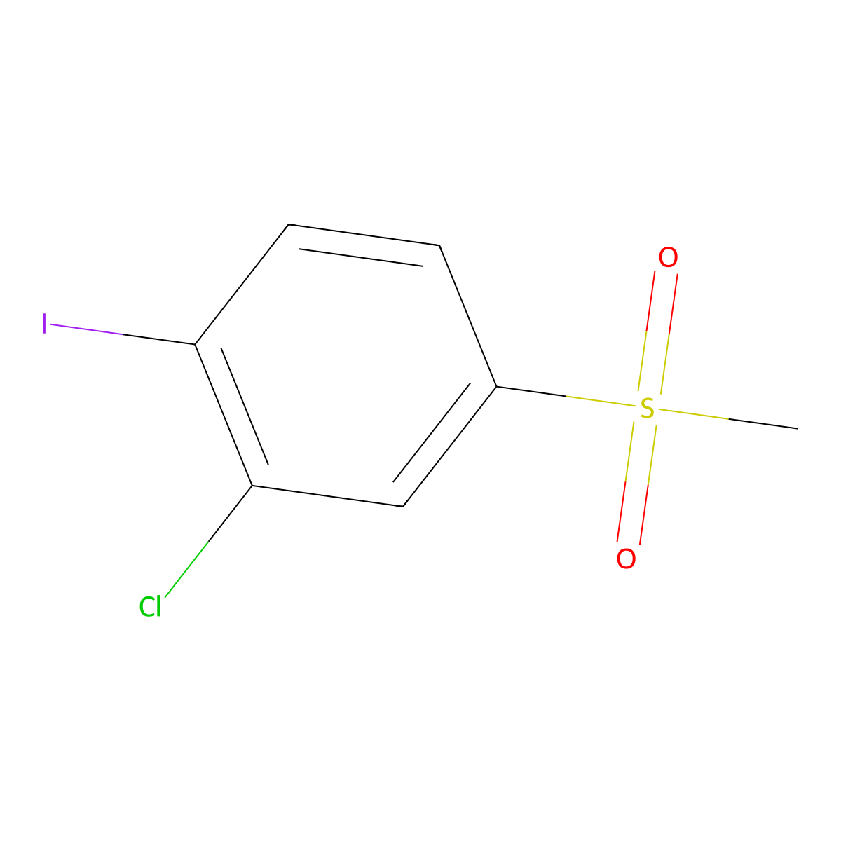 2-Chloro-1-iodo-4-(methylsulfonyl)benzene molecular structure, CAS 779331-07-6