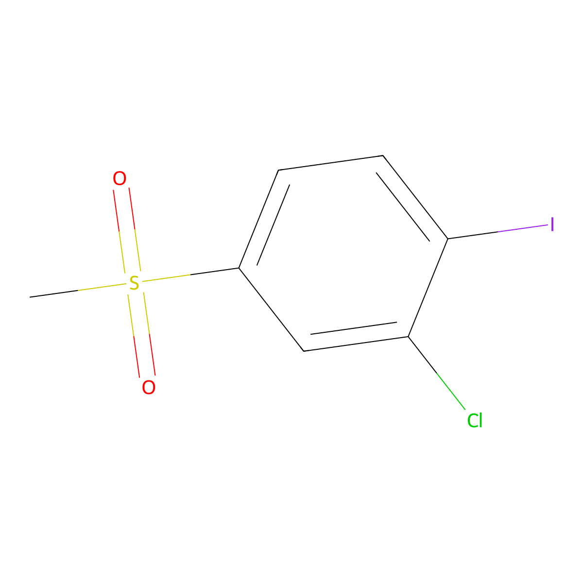 2-Chloro-1-iodo-4-(methylsulfonyl)benzene molecular structure, CAS 779331-07-6