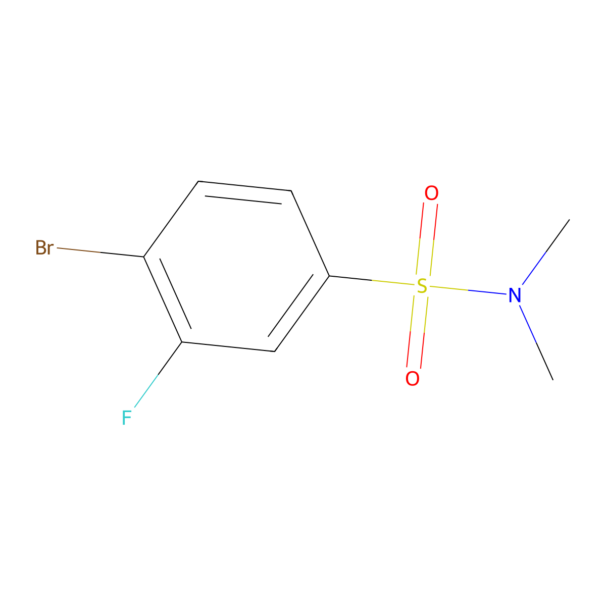 4-bromo-3-fluoro-N,N-dimethylbenzenesulfonamide molecular structure, CAS 779331-34-9