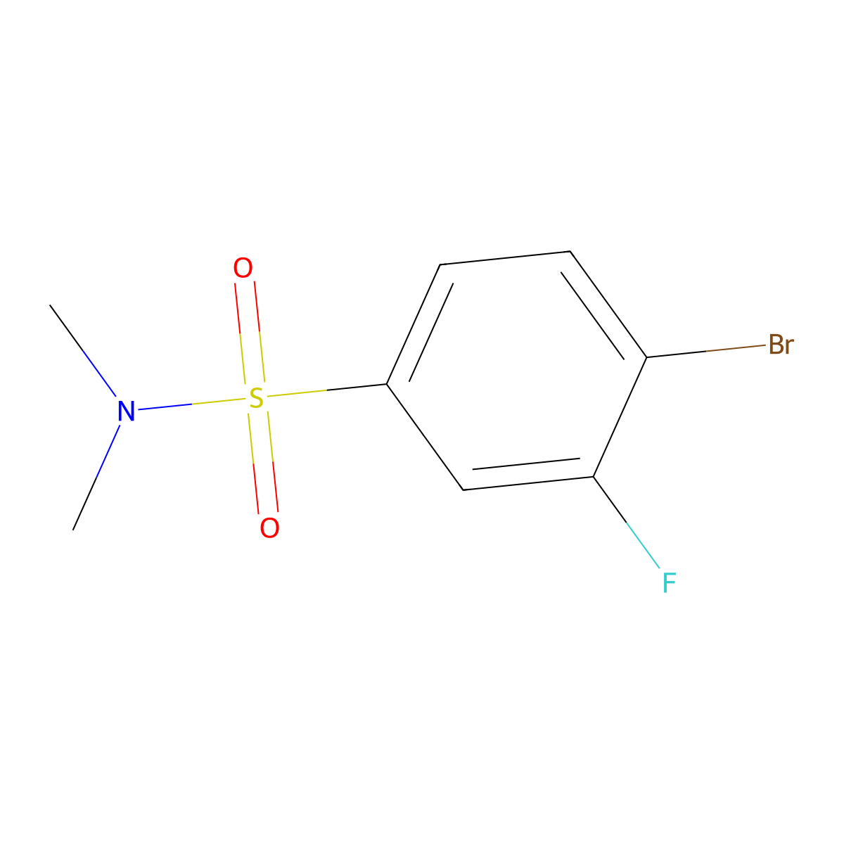 4-bromo-3-fluoro-N,N-dimethylbenzenesulfonamide molecular structure, CAS 779331-34-9