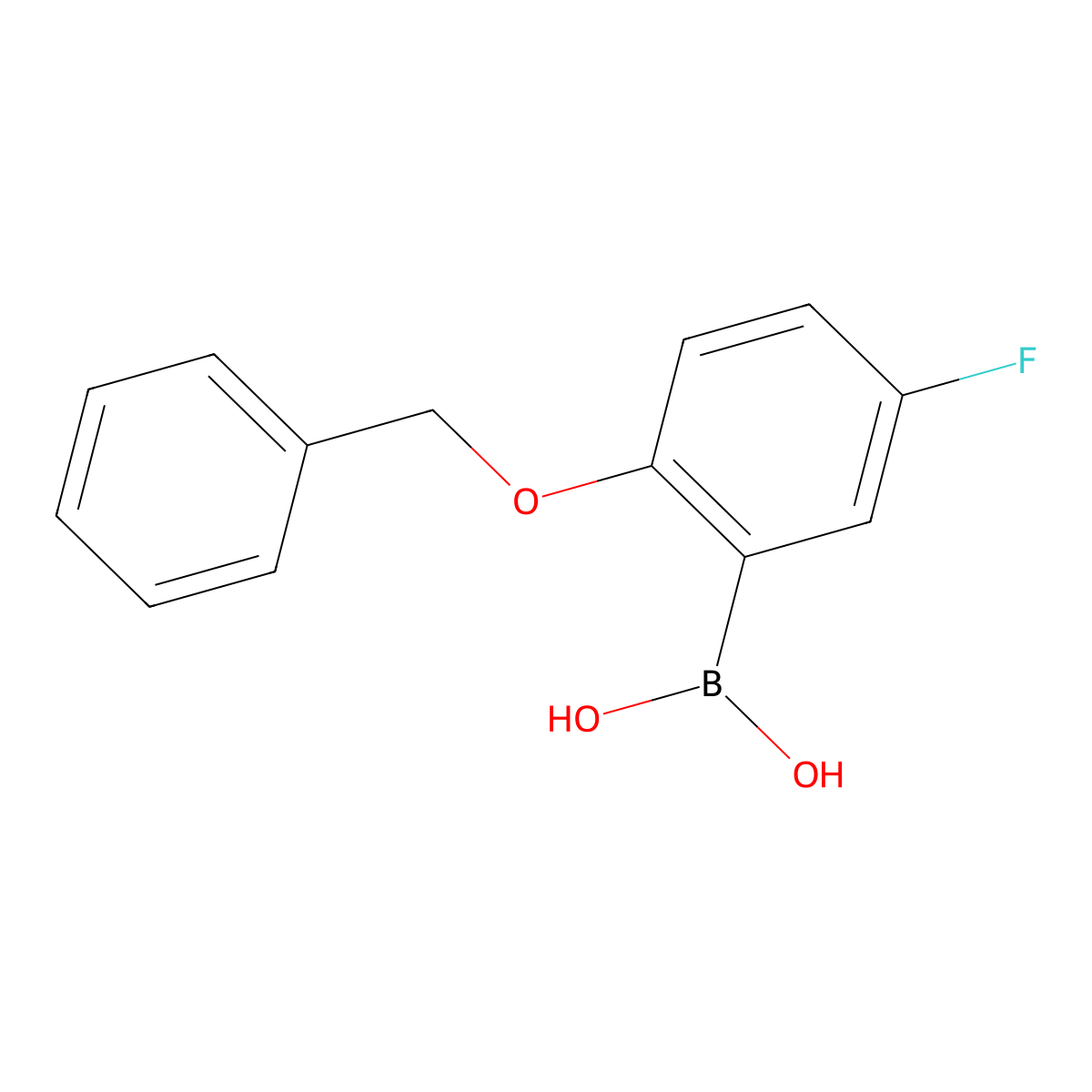 2-Benzyloxy-5-fluorophenylboronic Acid molecular structure, CAS 779331-47-4