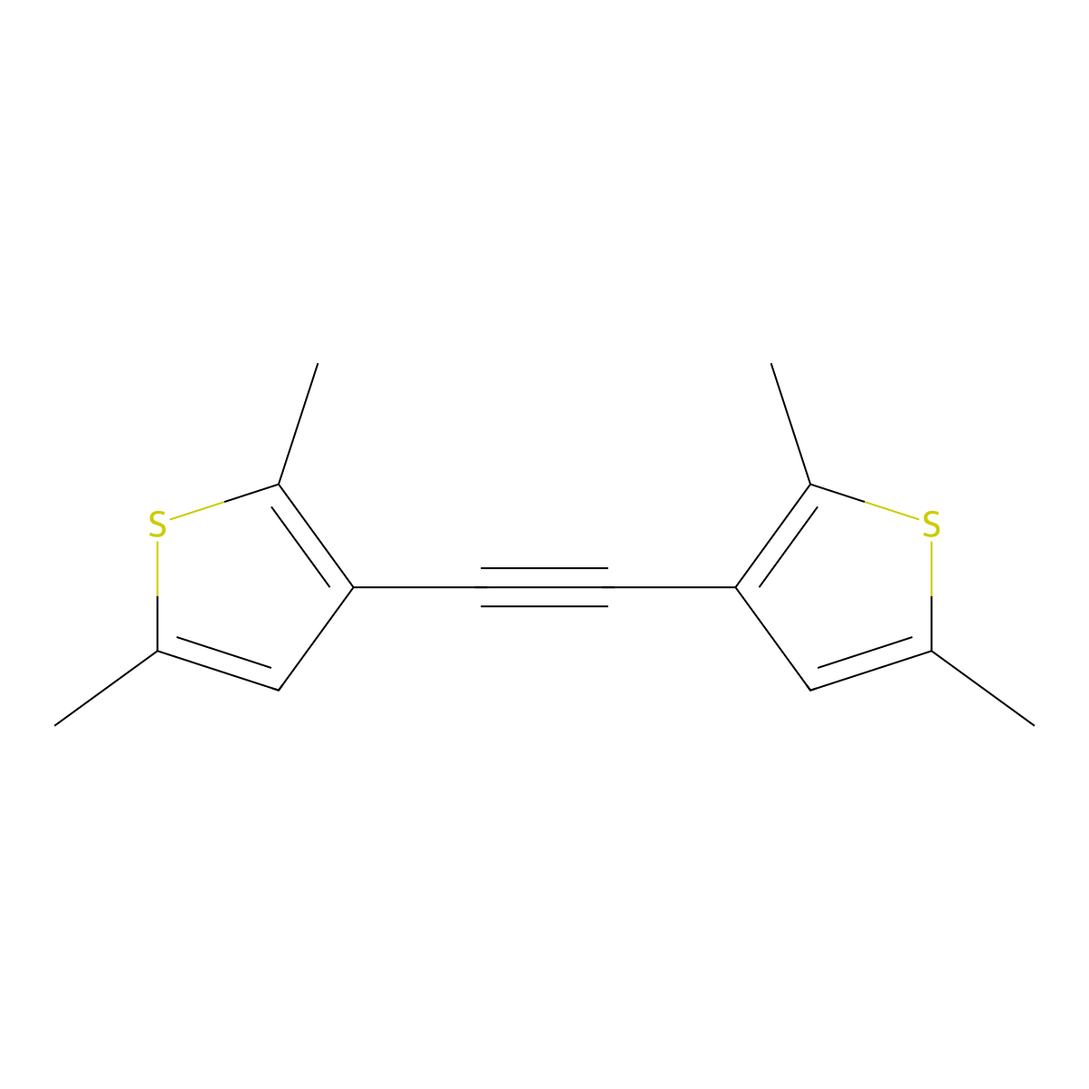 1,2-Bis(2,5-dimethylthiophen-3-yl)ethyne molecular structure, CAS 779332-92-2