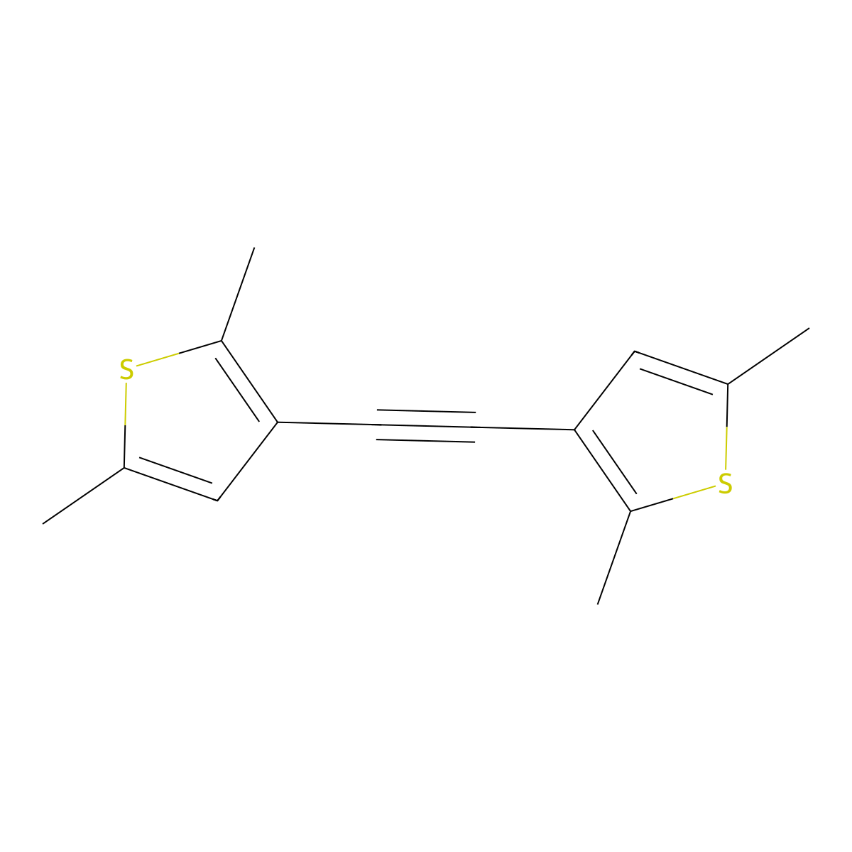 1,2-Bis(2,5-dimethylthiophen-3-yl)ethyne molecular structure, CAS 779332-92-2