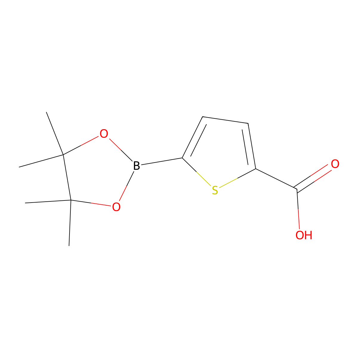 5-(4,4,5,5-Tetramethyl-1,3,2-dioxaborolan-2-yl)thiophene-2-carboxylic acid molecular structure, CAS 779335-05-6