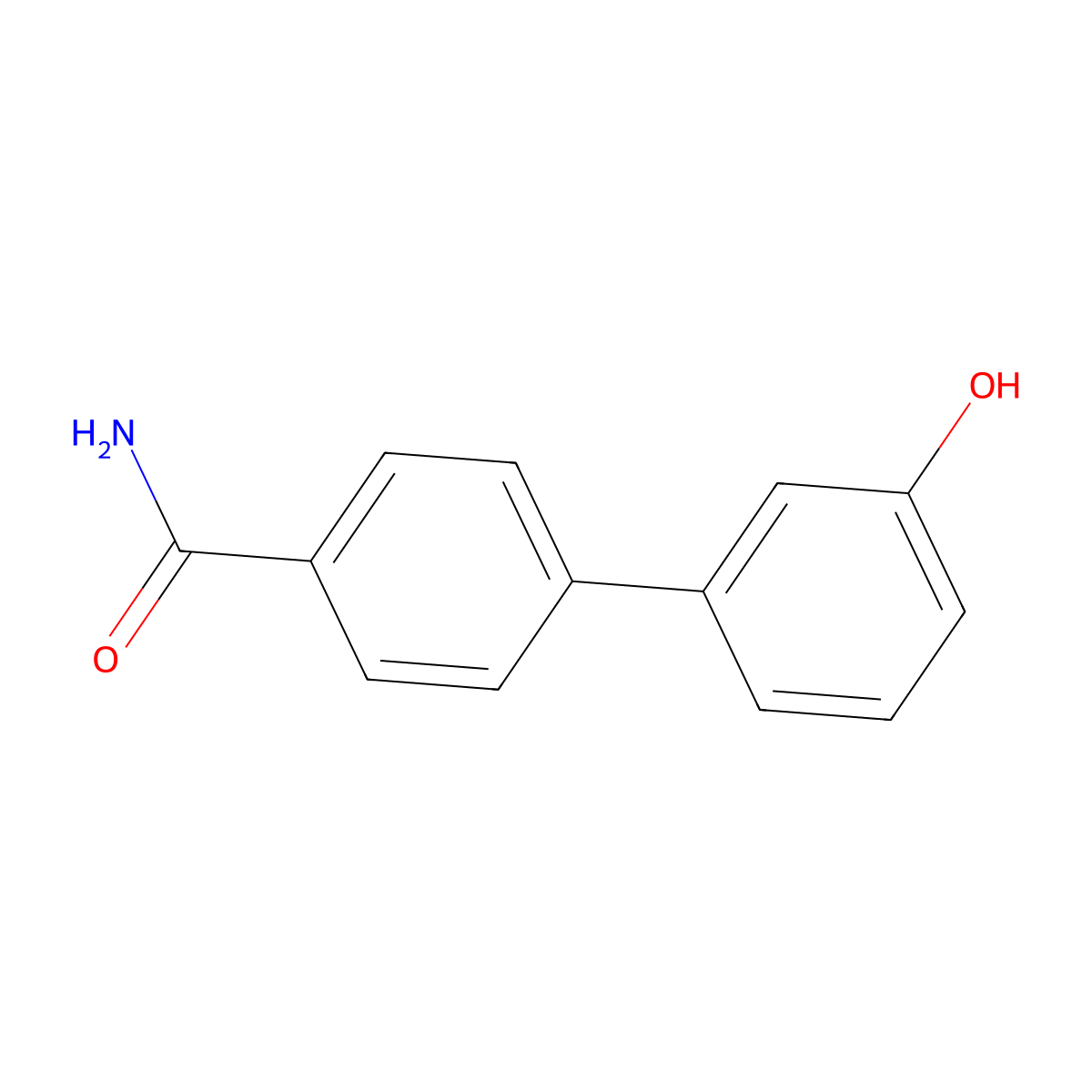 3'-Hydroxy-[1,1'-biphenyl]-4-carboxamide molecular structure, CAS 779341-13-8