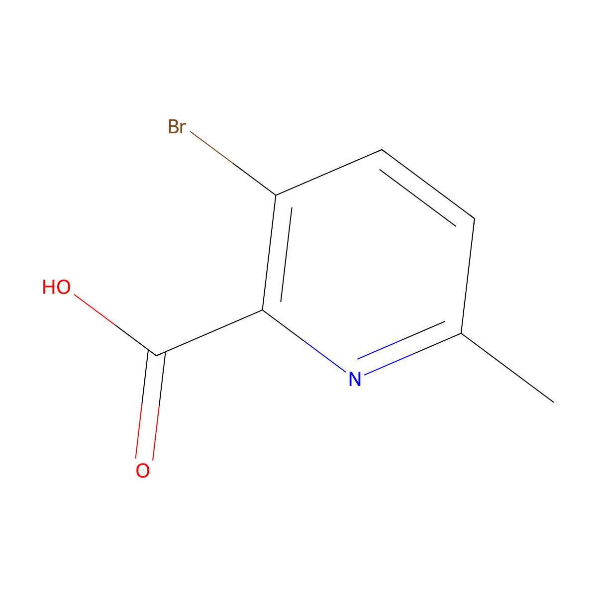 3-Bromo-6-methylpyridine-2-carboxylic acid molecular structure, CAS 779344-30-8