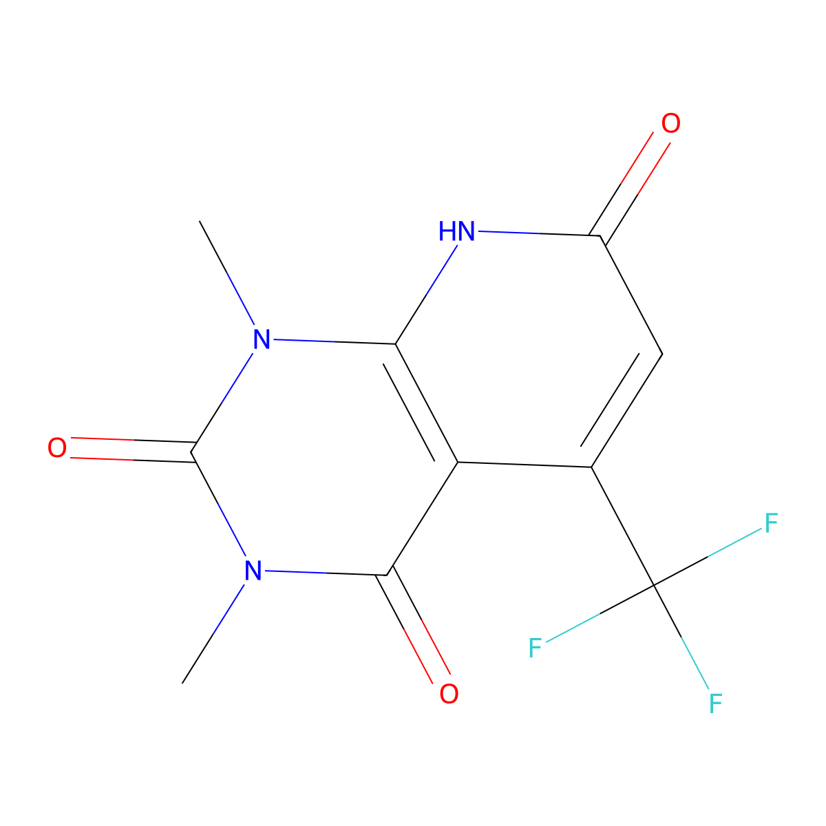1,3-Dimethyl-5-(trifluoromethyl)pyrido[2,3-d]pyrimidine-2,4,7(1H,3H,8H)-trione molecular structure, CAS 779352-01-1