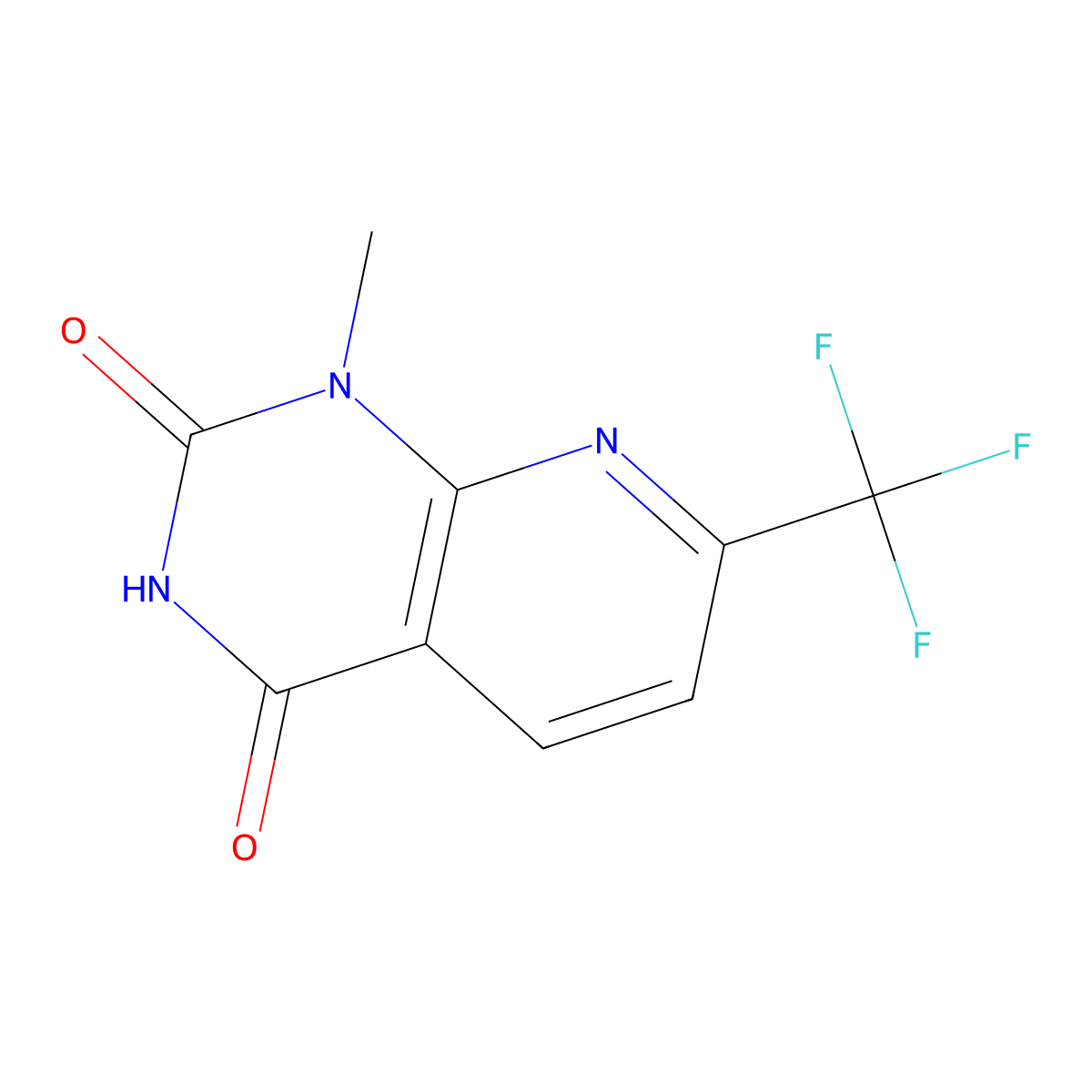 1-methyl-7-(trifluoromethyl)-1H,2H,3H,4H-pyrido(2,3-d)pyrimidine-2,4-dione molecular structure, CAS 779352-05-5
