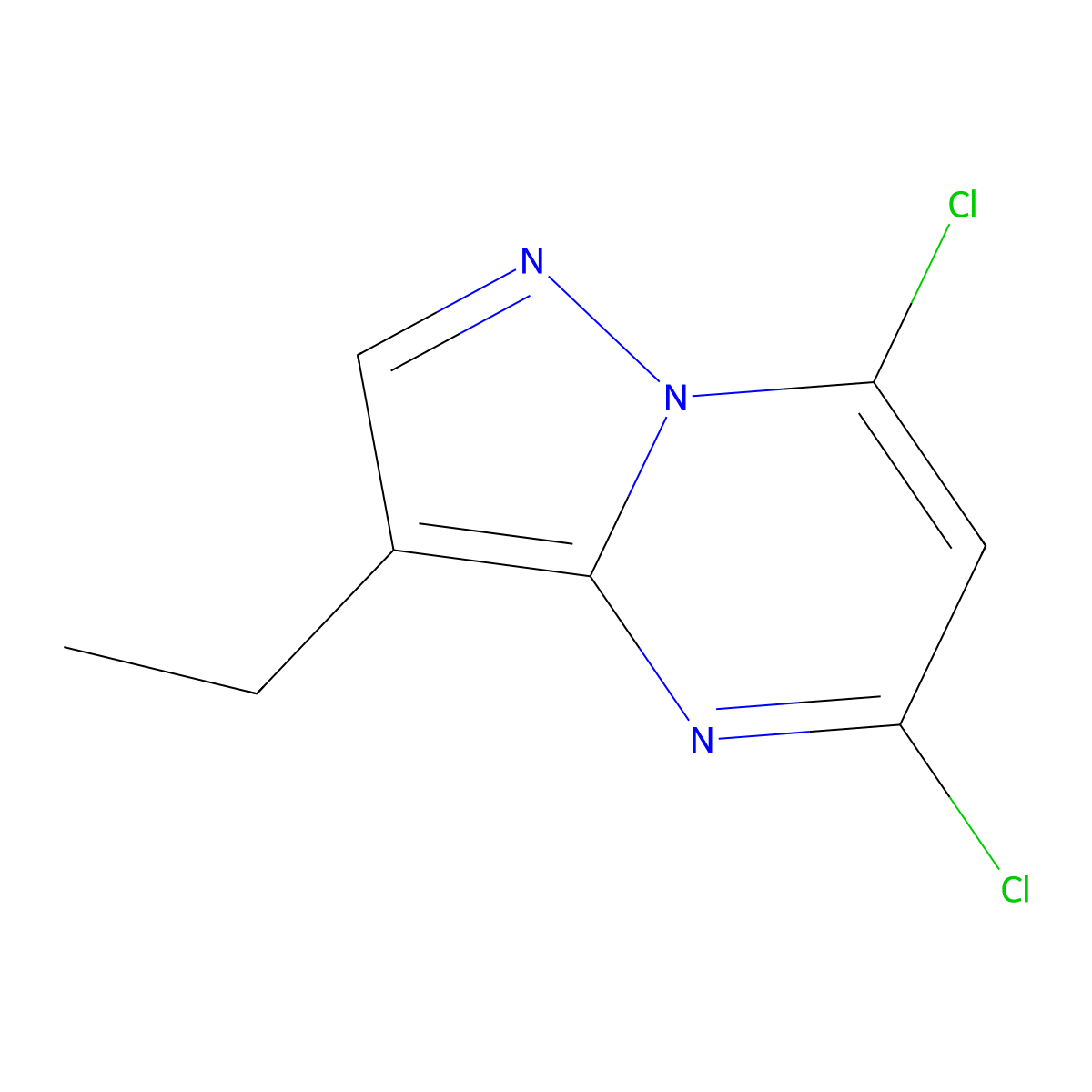 5,7-Dichloro-3-ethylpyrazolo(1,5-a)pyrimidine molecular structure, CAS 779353-64-9