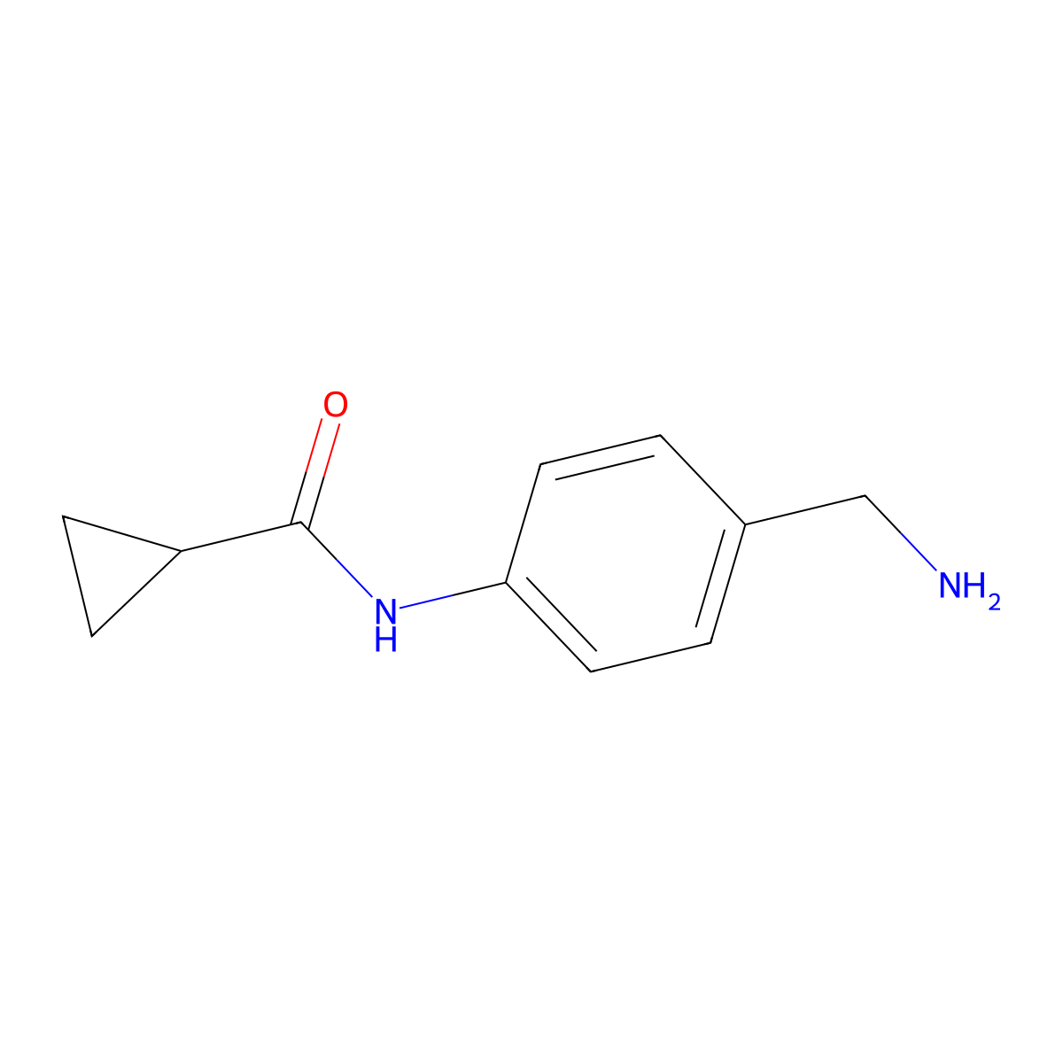 N-[4-(aminomethyl)phenyl]cyclopropanecarboxamide molecular structure, CAS 779353-75-2