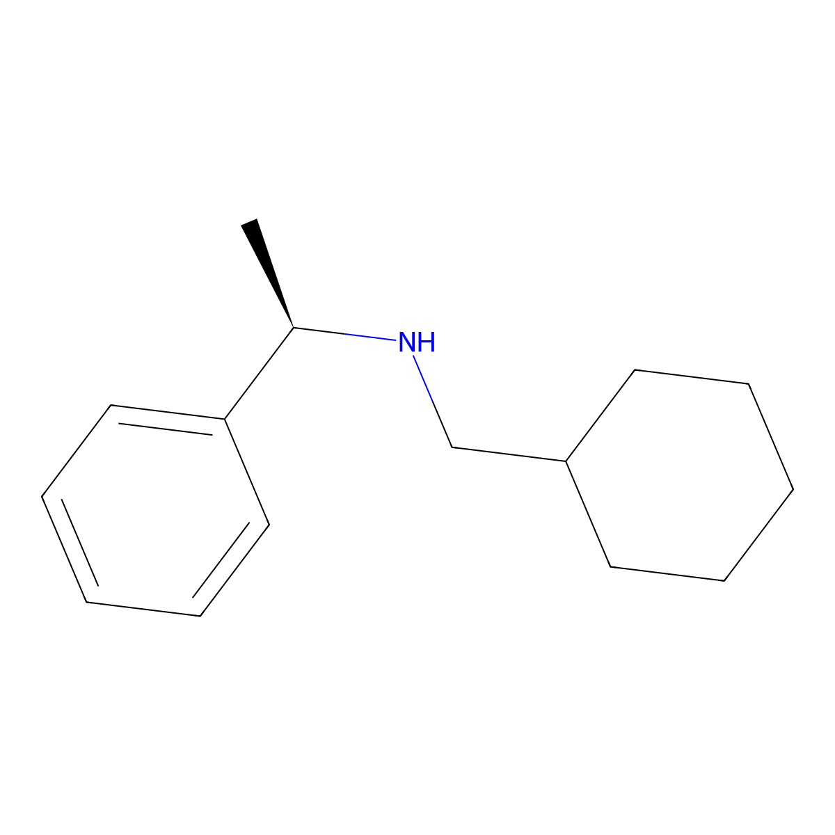 (1R)-N-(Cyclohexylmethyl)-1-phenylethan-1-amine molecular structure, CAS 779355-95-2