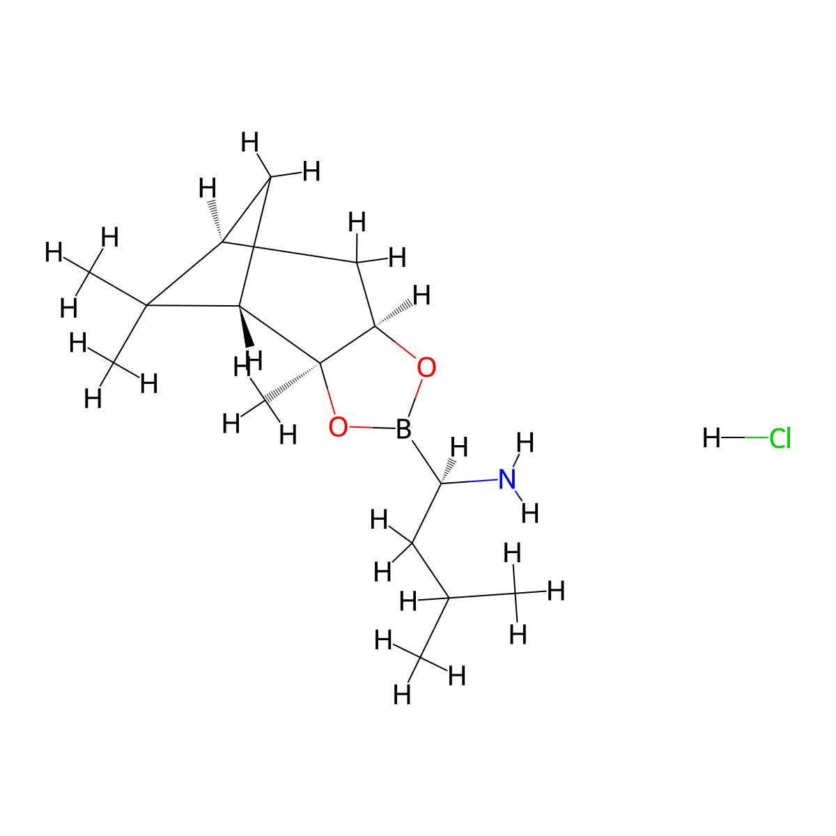 (R)-BoroLeu-(+)-Pinanediol hydrochloride molecular structure, CAS 779357-85-6