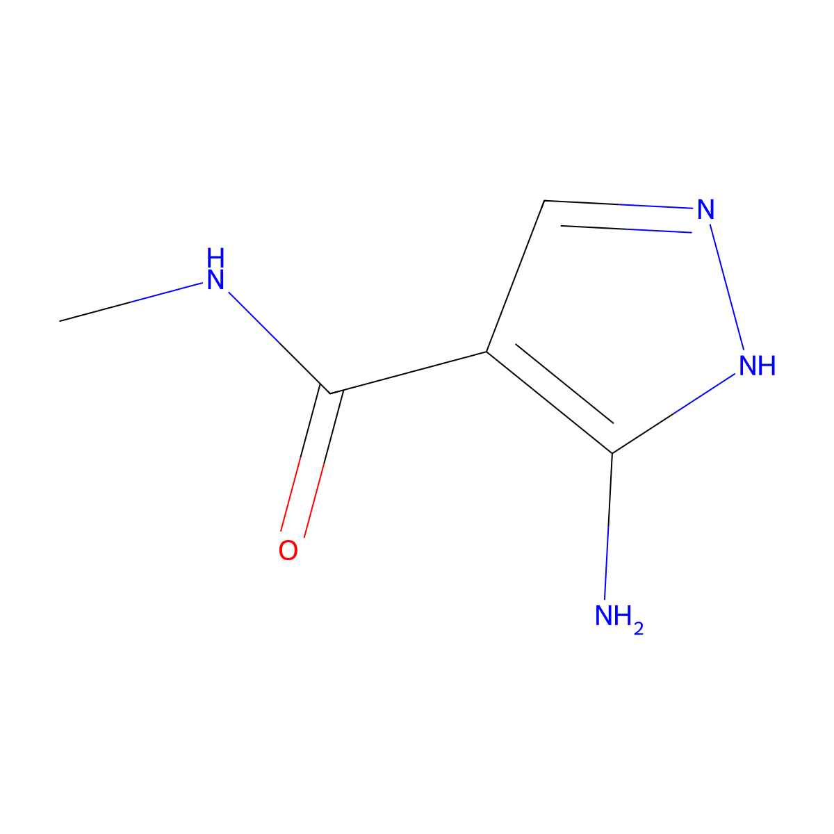 5-Amino-N-methyl-1H-pyrazole-4-carboxamide molecular structure, CAS 77937-05-4