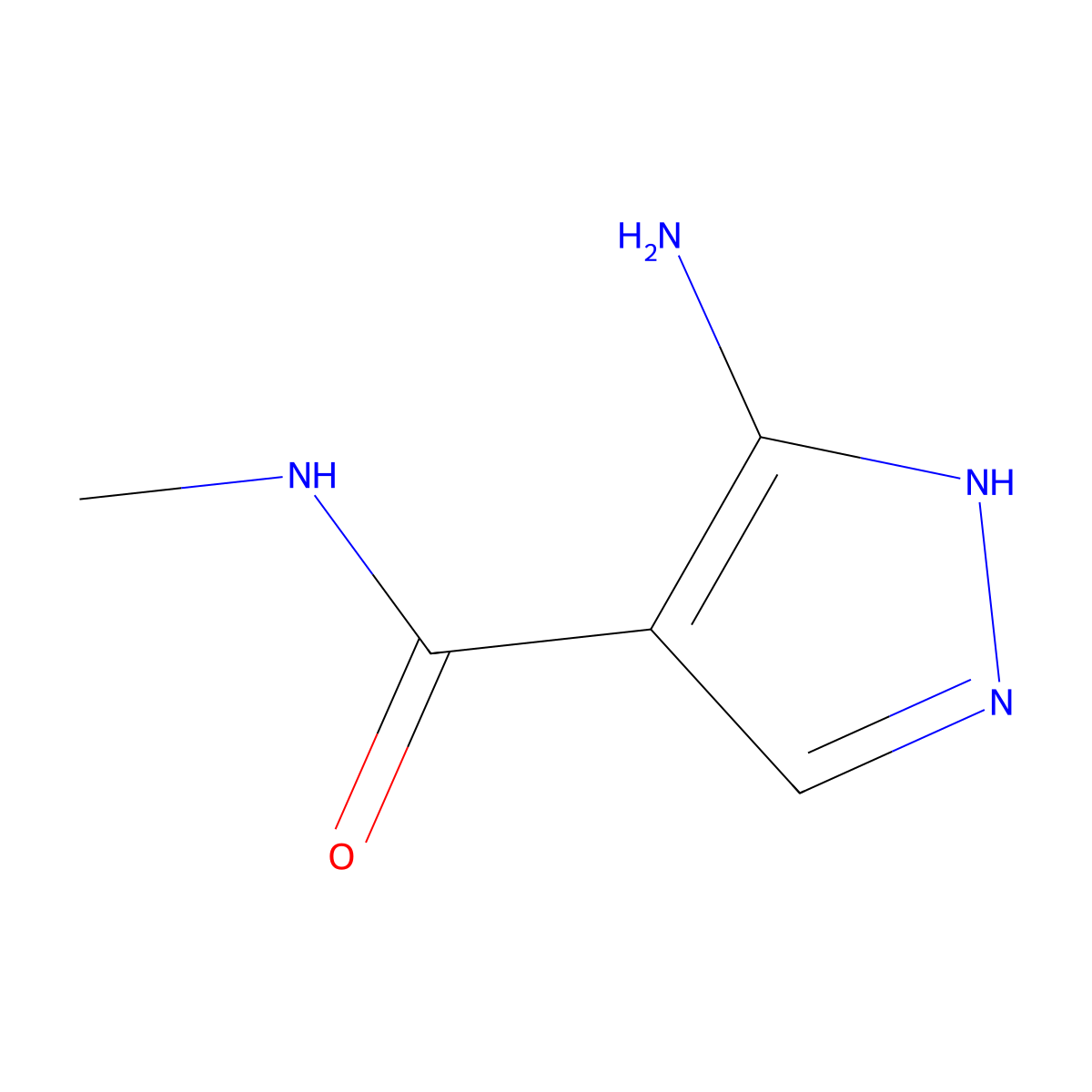 5-Amino-N-methyl-1H-pyrazole-4-carboxamide molecular structure, CAS 77937-05-4