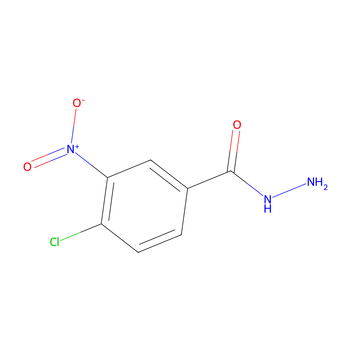 4-Chloro-3-nitrobenzohydrazide molecular structure, CAS 77938-04-6